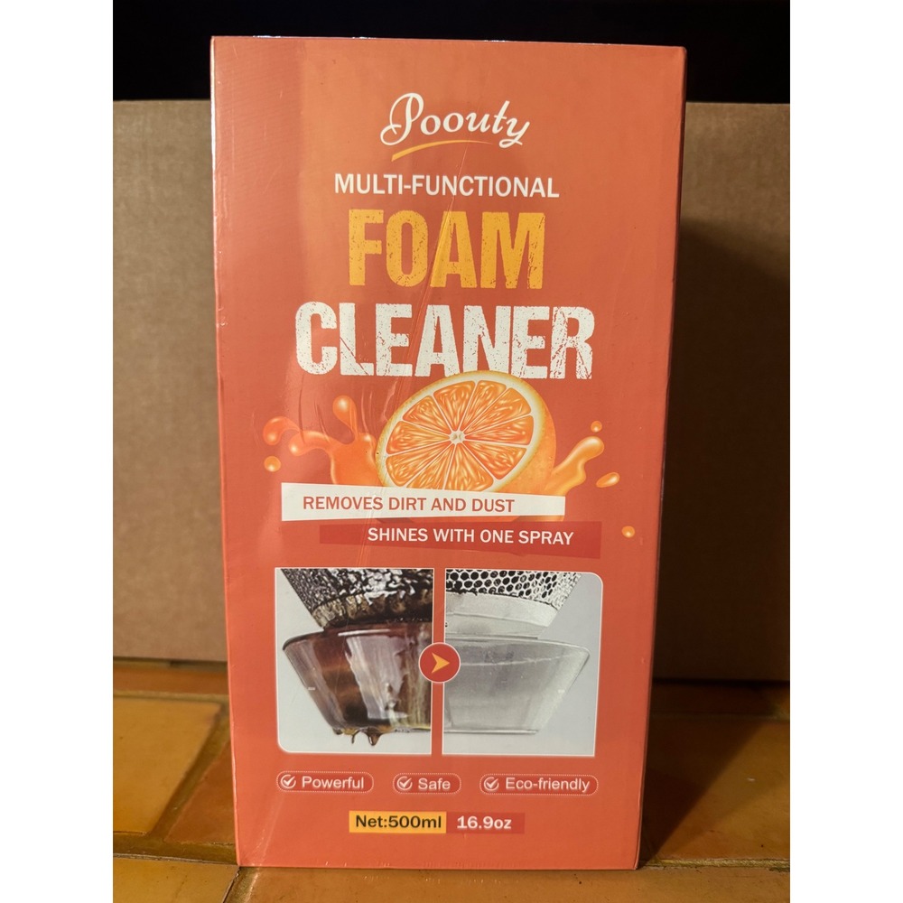 Poouty Multi-Functional Foam Cleaner 16.9oz Orange Oil Degreaser Eco-Friendly